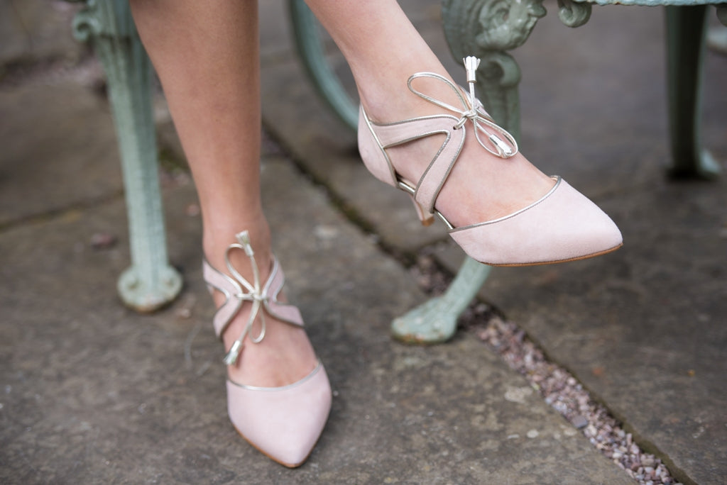 Blush pink low heel shoes Clearance
