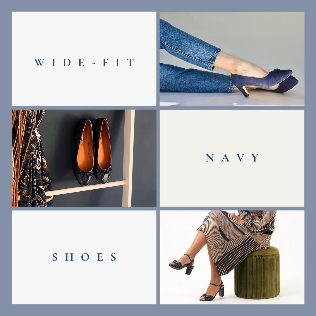 navy blue wide fit shoes