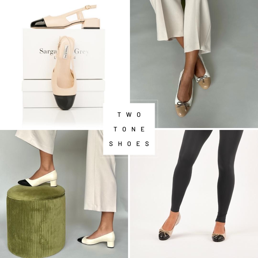 【PORTERNA】Tums Two Tone Flat Shoes CO Asymmetrical Slingback Flats