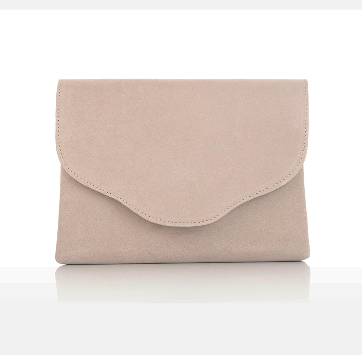 Sand Suede Clutch Sargasso and Grey