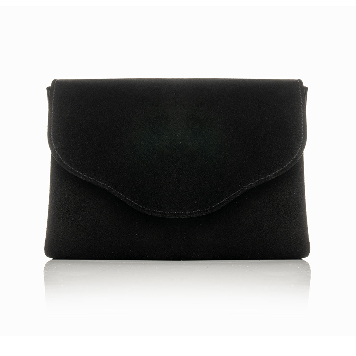 Black suede clutch purse sale