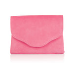 Ellie Clutch Bag - Raspberry Pink Suede
