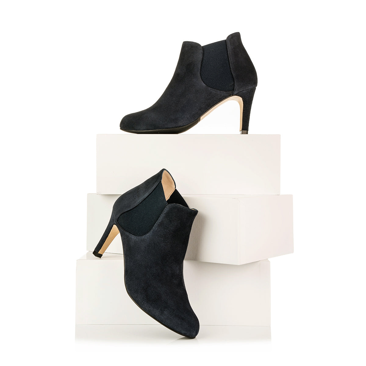 Wide Fit Black Suede Ankle Boots – Sargasso and Grey