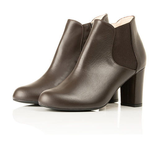 Lucy Extra-Wide Fit Boots - Brown Leather