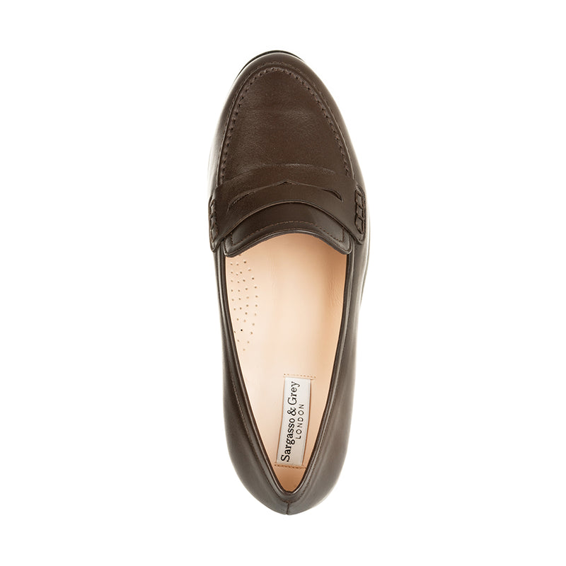 Sylvie Extra-Wide Fit Loafers  - Brown Leather