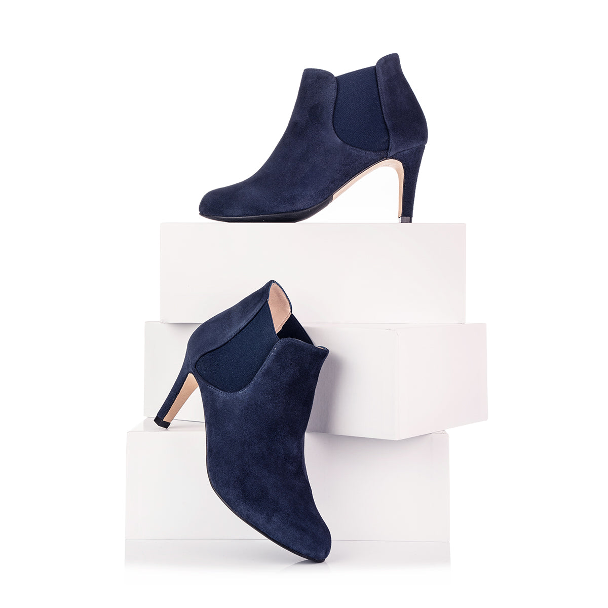 Wide Fit Navy Suede Ankle Boots â Sargasso and Grey