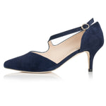 Penelope Extra-Wide Fit Shoes - Navy Suede