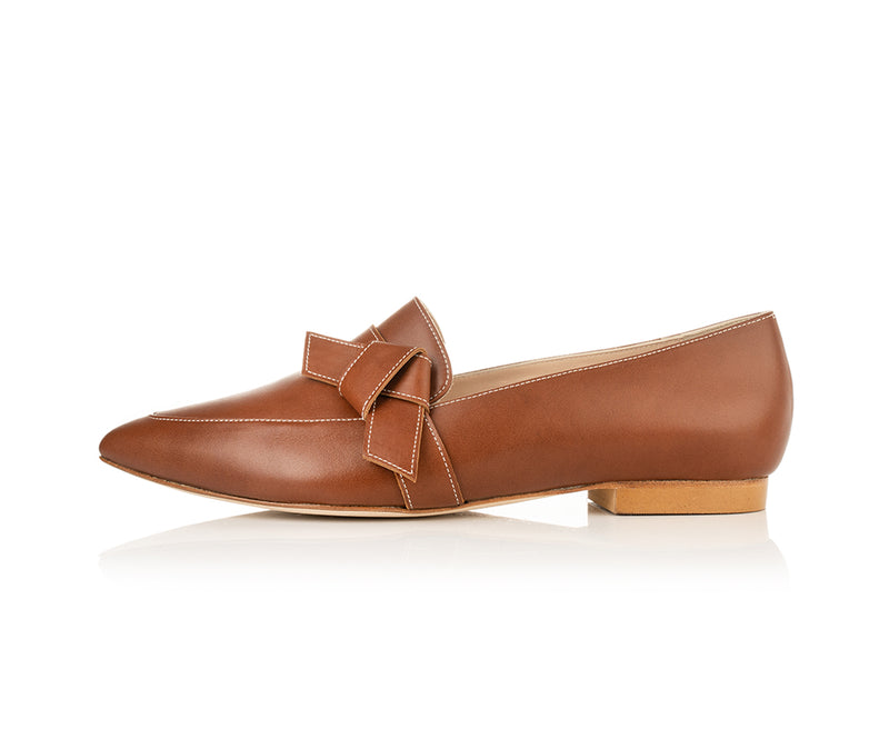 Sandy Extra-Wide Fit Flats  - Tan Leather