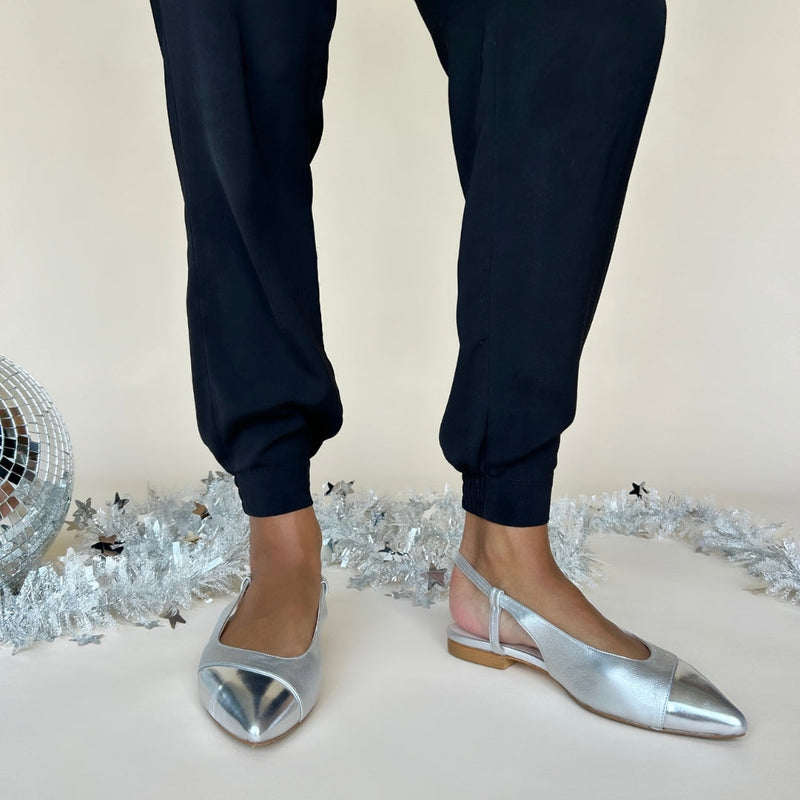 Silver wide fit shoes