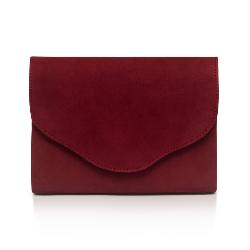 Ellie Clutch - Burgundy Suede