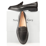 Wide Fit Loafers  - Black Leather