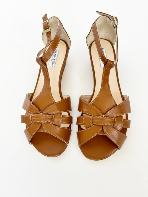 PRE-PRODUCTION SAMPLE -  T-Bar Sandals Tan (Template) (SAMPLE SALE)