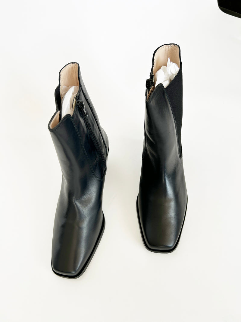 PRE-PRODUCTION SAMPLE - Velasco Square Toe Boots Black Leather (SAMPLE SALE)