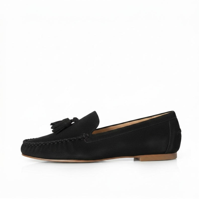 Hope Wide Fit Moccasin - Black Suede – Sargasso and Grey