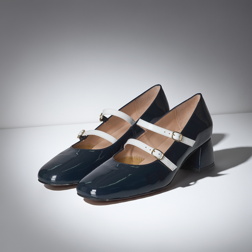 Mary Jane - Extra-Wide Fit - Navy Patent Leather
