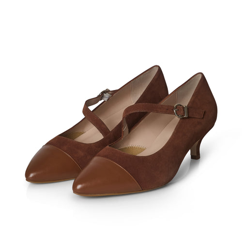 Ally Extra-Wide Fit Heels - Tan Suede