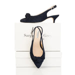 Andrea Extra-Wide Fit Slingback - Navy Suede