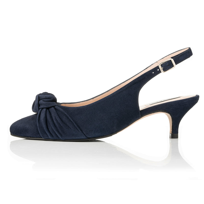 Andrea Extra-Wide Fit Slingback - Navy Suede