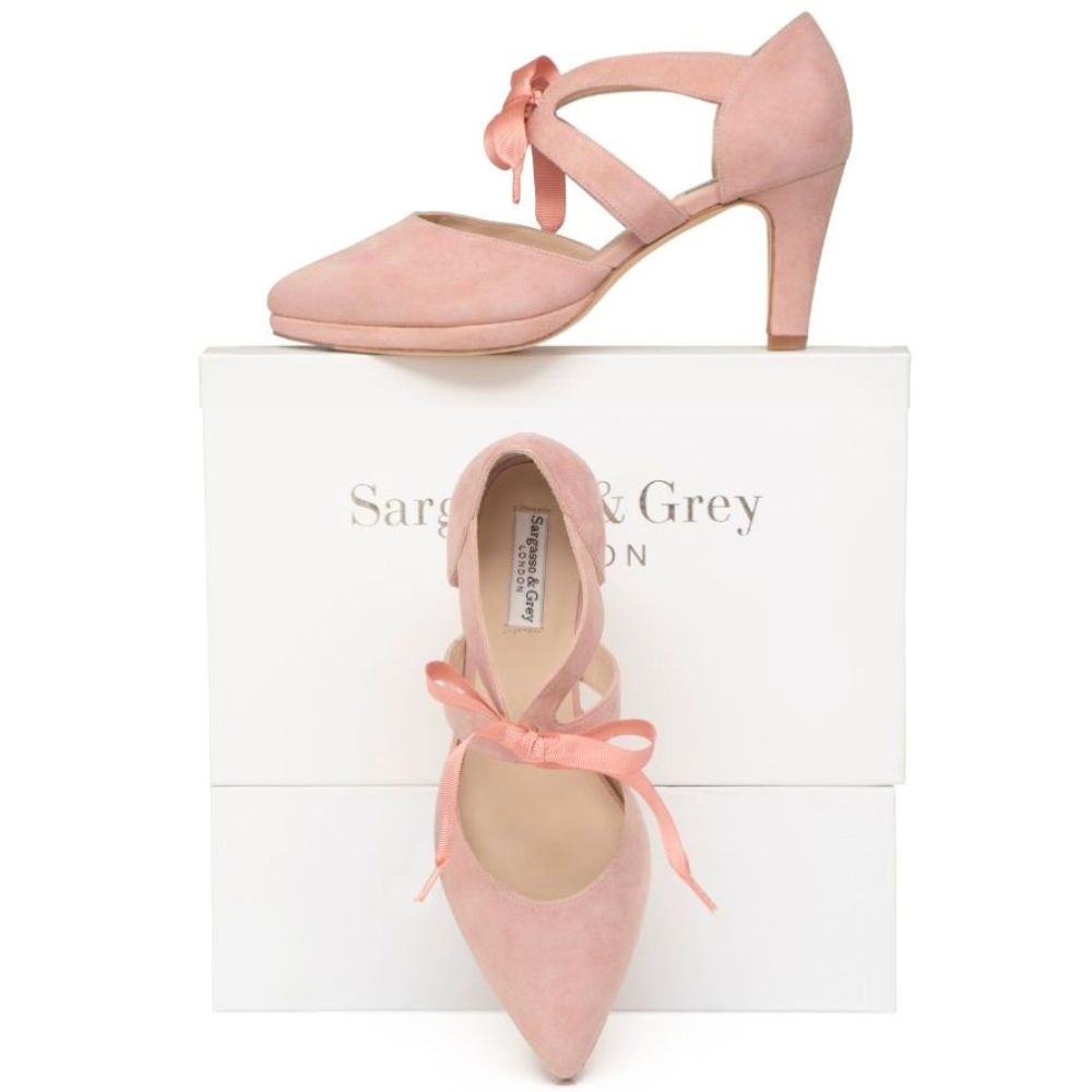 Anya Extra Wide Fit Platform Heels Peony Suede