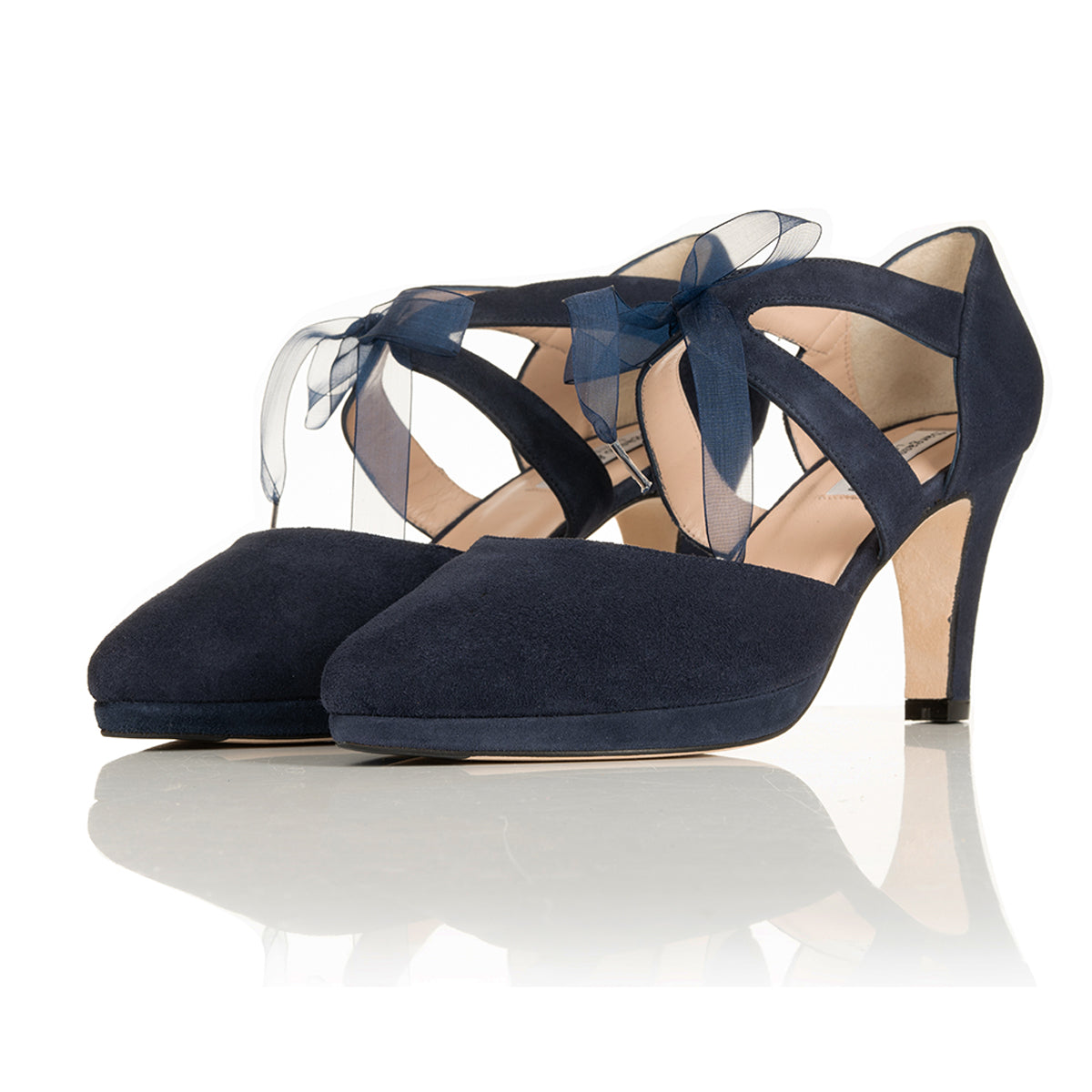 Extra-wide Fit Navy Blue Suede Platform Heels â Sargasso and Grey