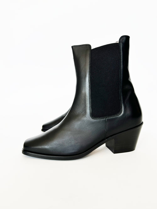 PRE-PRODUCTION SAMPLE - Velasco Square Toe Boots Black Leather (SAMPLE SALE)