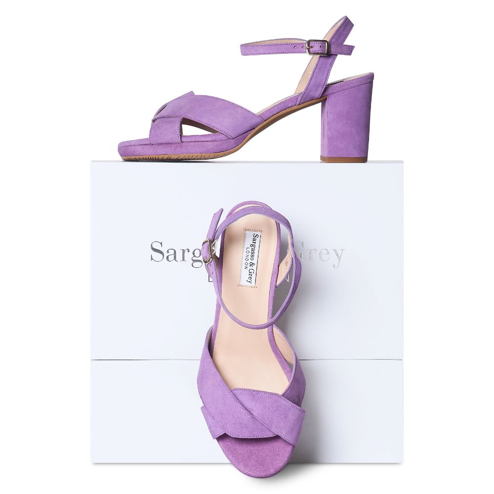 Belle Extra Wide Fit Sandal Lavender Suede