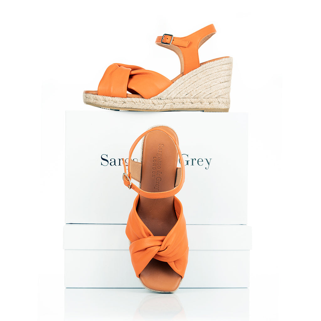 Bertie Wide Fit Wedge Sandal Burnt