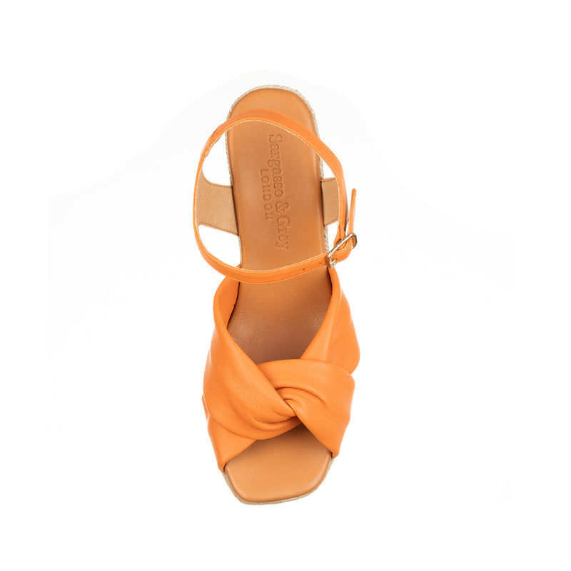 Bertie - Wide Fit Wedge Sandal - Burnt Orange