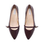 Billie Extra-Wide Fit Kitten Heels - Burgundy Patent Leather