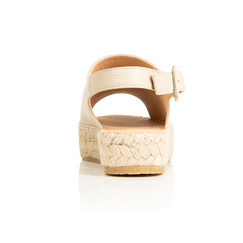 CURRENT SEASON SECONDS - Bona Wide Fit Espadrilles - Beige Leather (SAMPLE SALE)