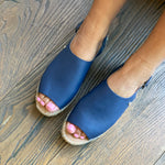 Bona - Extra-Wide Fit Espadrille - Navy Leather