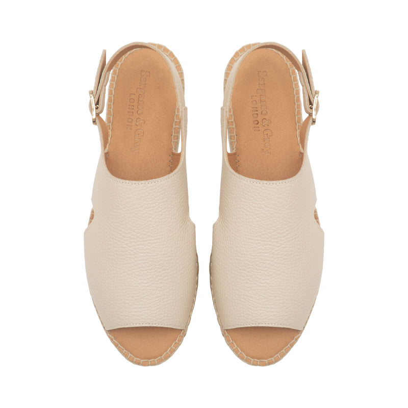 Bonnie - Extra Wide Fit Espadrille - Bone Leather