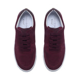 Emma Wide Fit Trainers - Burgundy Suede
