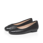 Capella Extra-Wide Fit Flats - Black Leather