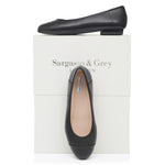 Capella Extra-Wide Fit Flats - Black Leather