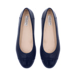 Capella Extra-Wide Fit Flats - Navy Leather
