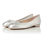 PAST SEASON- Carla Wide Fit Ballet Flats - Silver Leather - (SAMPLE SALE)