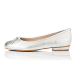 PAST SEASON- Carla Wide Fit Ballet Flats - Silver Leather - (SAMPLE SALE)