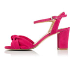 Carrie - Wide Fit Block Heel Sandal - Pink Suede