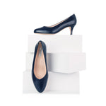 Catherine Wide Fit Court Shoe - Navy Leather