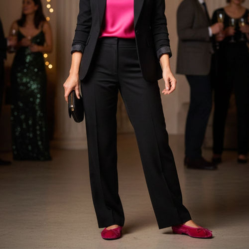 Clara Extra-Wide Fit Flats - Pink Velvet