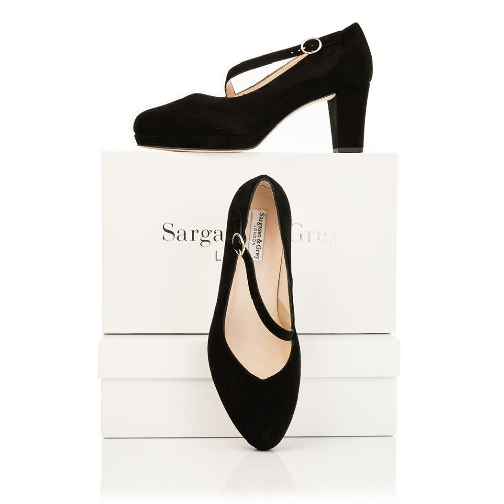 Clare Wide Fit Platform Courts Suede