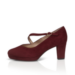 Clare Wide Fit Platform Courts - Burgundy Suede - COMING SOON