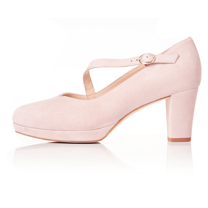 Wide Fit Pink Suede Mary Jane Shoes – Sargasso and Grey