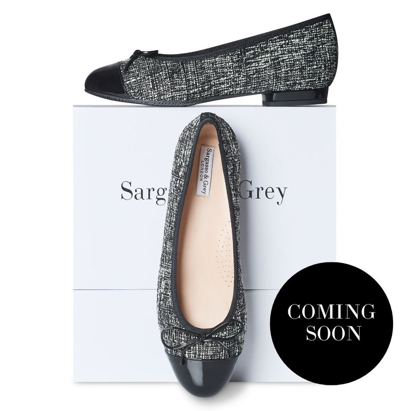Corrine Extra-Wide Fit Flats - Black Tweed - COMING SOON