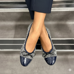 Corrine Extra-Wide Fit Flats - Navy Tweed