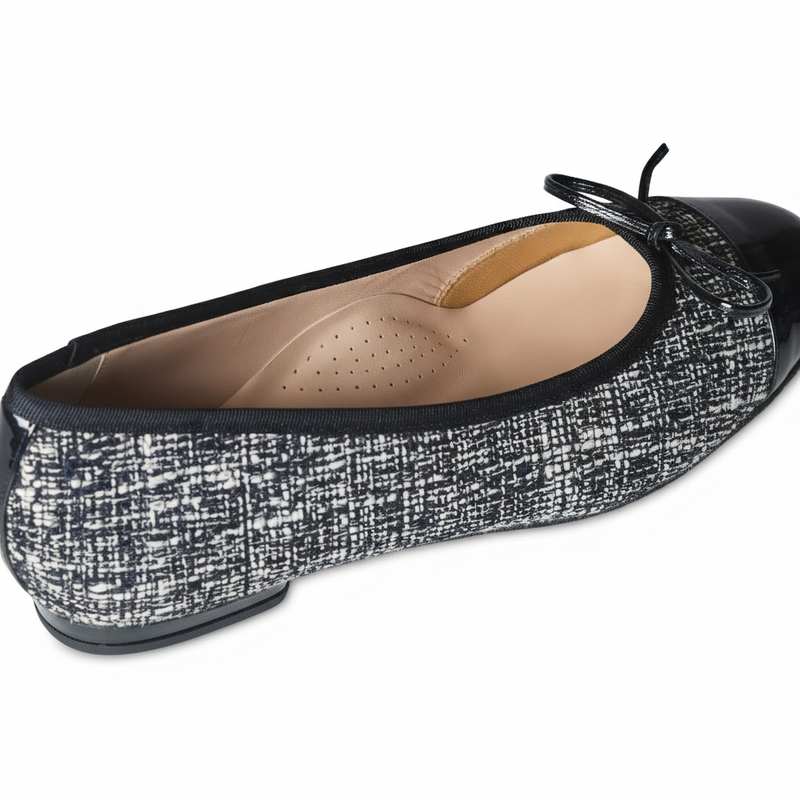Corrine Extra-Wide Fit Flats - Navy Tweed
