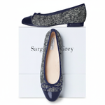 Corrine Extra-Wide Fit Flats - Navy Tweed