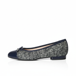Corrine Extra-Wide Fit Flats - Navy Tweed
