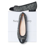 Corrine Extra-Wide Fit Flats - Black Tweed - COMING SOON